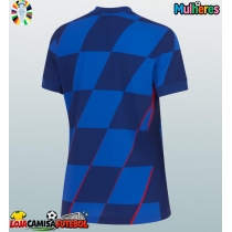 Camisa de Futebol Croácia Equipamento Secundário Mulheres Europeu 2024 Manga Curta